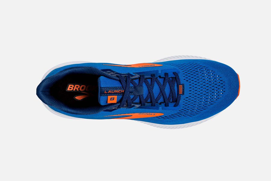 Launch 8 Road Brooks Running Shoes NZ Mens - Blue/Orange - GKFBOV-721